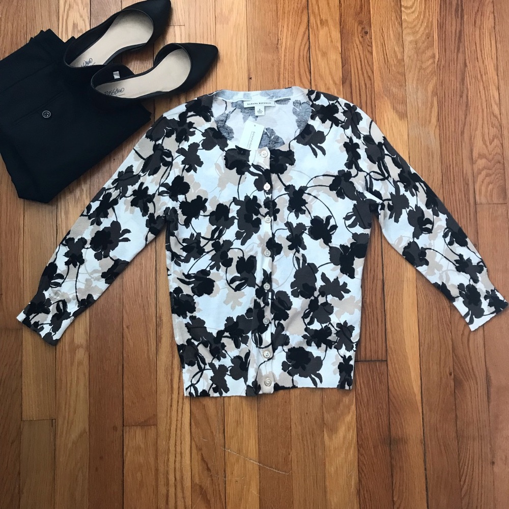 Banana Republic Button-Up Floral Cardigan